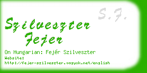 szilveszter fejer business card
