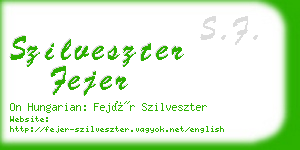 szilveszter fejer business card